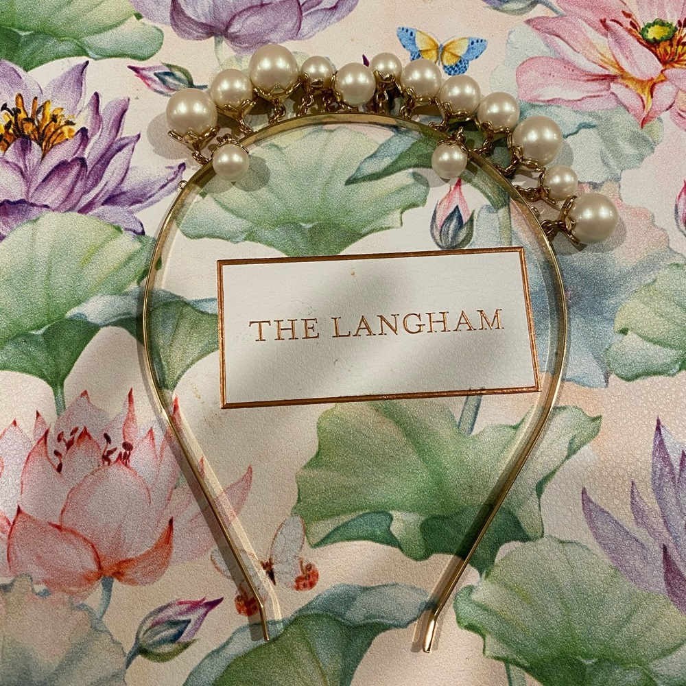 Kate spade imitation petal pearls gold headband - Picture 7 of 8